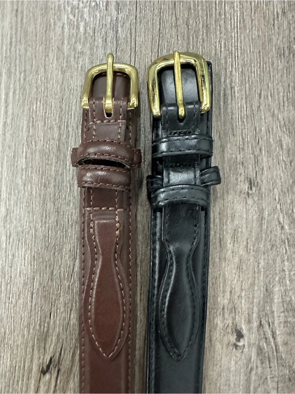 Vintage men’s lot of two Lands' End and Dexter leather belt  brown and Black